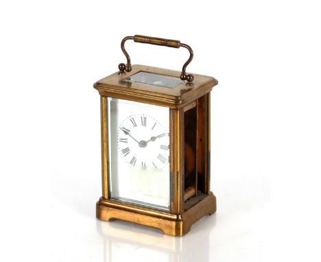 A French brass carriage clock, Roman numeral dial, 11.5cm high AF