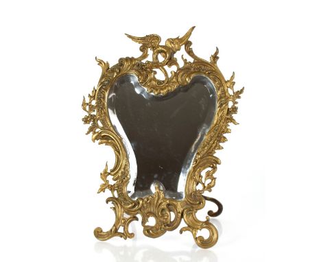 An ornate vintage small brass mirror,&nbsp;44cm high&nbsp;