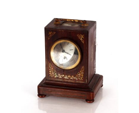 A late 19th Century rosewood and mother of pearl decorated mantel clock, AF
