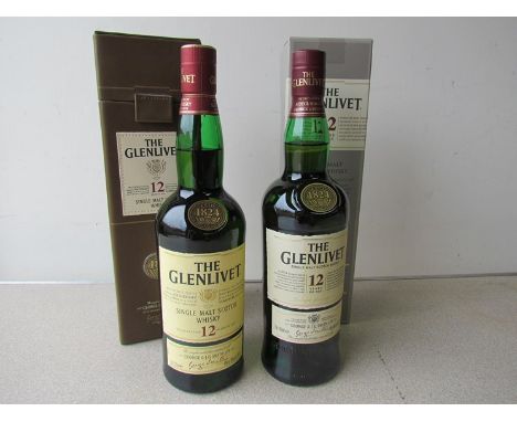 The Glenlivet single Malt Scotch Whisky, 12 years of age, 70cl x 2, boxed