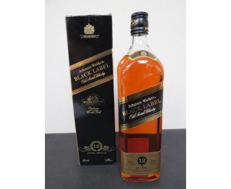 Johnnie Walker Black Label Ryder Cup 1997, 12 years extra special scotch whisky, boxed, 1ltr