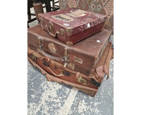 Three vintage suitcases