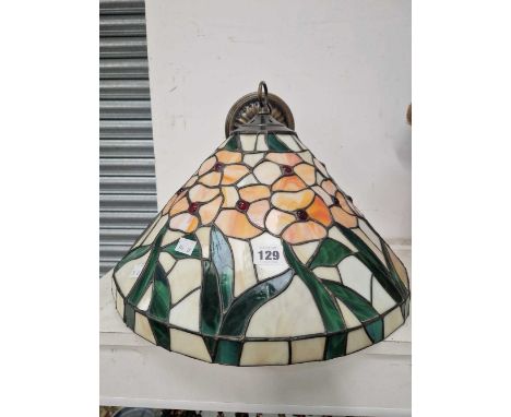 A Tiffany style leaded glass ceiling light shade