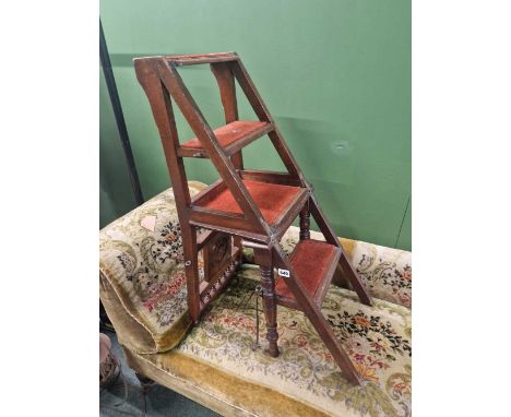 A late Victorian mahogany metamorphic library step/ chair
