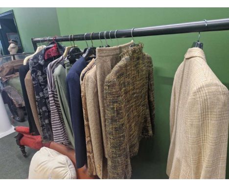 A collection of vintage good quality ladies clothing and shoes etc.