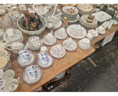 Grafton, Royal Tuscan and other tea wares, coffee mugs, a Denby vegetable tureen and egg cups, Doulton Tapestry pattern soup 