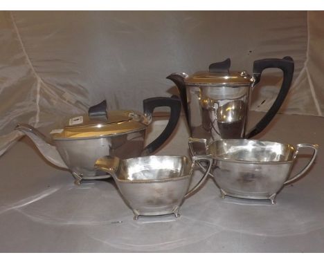 SILVERPLATED TEA SERVICE BY HB & H 4 PIECE EST[£25-£40]