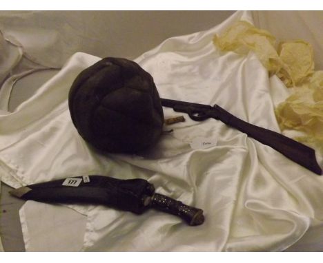 OLD LEATHER FOOTBALL, POP GUN ,KUKRI EST [£20- £40]