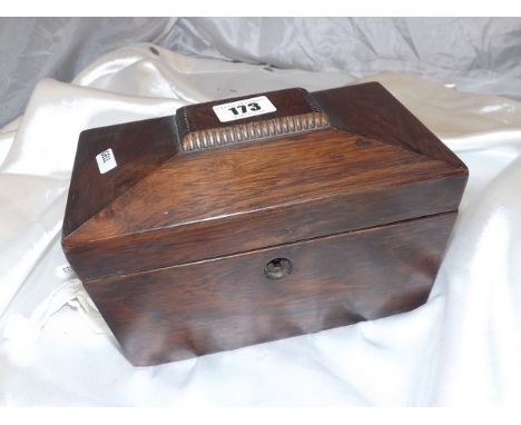 MAHOGANY SARCOPHAGAS STYLE TEA CADDY EST [£25- £45]