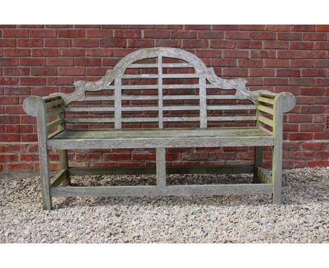 A TEAK LUTYENS STYLE GARDEN BENCH, 170cm wide  