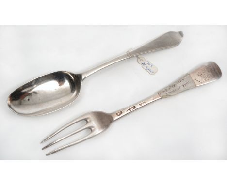 A QUEEN ANNE SILVER SPOON with bullnose finial, marks for 'London, 1709' and makers mark of 'Thomas Spackman', 19.2cm long to