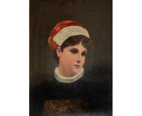 A. SEIFERT (CZECH/GERMAN 1850-1901), A BUST LENGTH PORTRAIT OF A YOUNG GIRL, oil on panel, signed lower right, 27cm x 21cm 