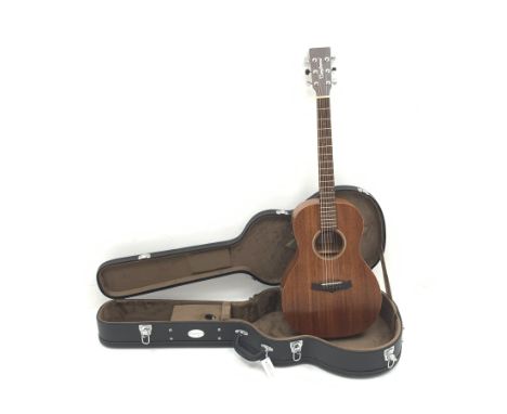  Tanglewood Model TW3E mahogany cased semi-acoustic six-string guitar, serial no.YU160100484, L103cm, in carrying case   - Co