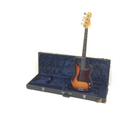  Fender Squier Series Precision Bass electric guitar, serial no. JV02074, L116cm, in hard carrying case with strap. From the 