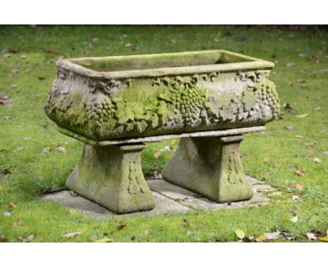 Garden Urn: A fire clay rectangular planter on stand, possibly Compton   early 20th century 100cm long