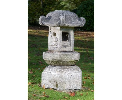 Oriental: A Japanese Kasuge lantern  Meiji period (1868-1912) column and top finial missing 122cm high