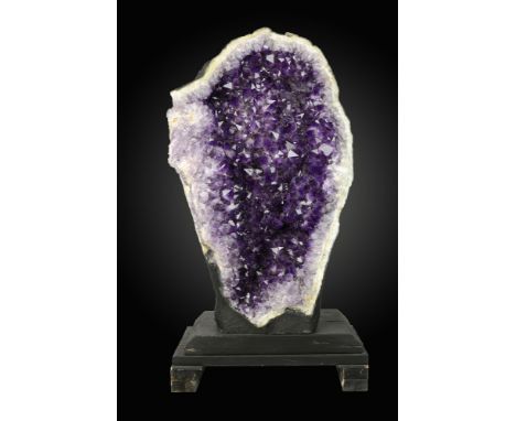 Minerals/Interior Decoration: An impressive amethyst geode  Brazil 122cm high on wooden stand