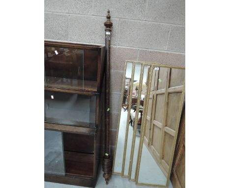 A vintage stained frame curtain pole165 cm long