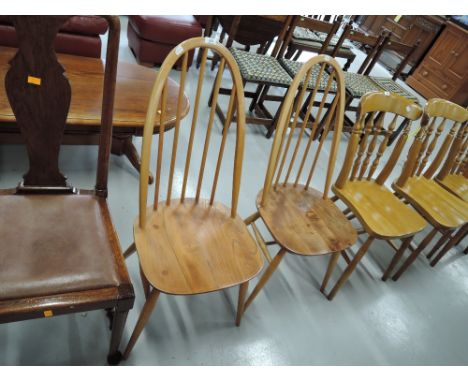 Two Ercol style kitchen chairs