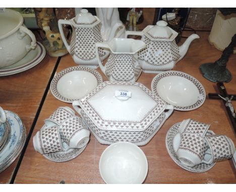 A vintage part dinner service by Adams