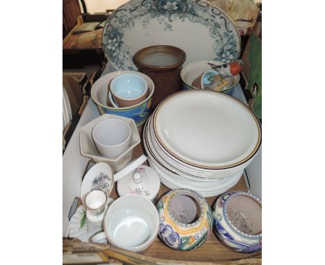 A selection of vintage ceramics including Poole 