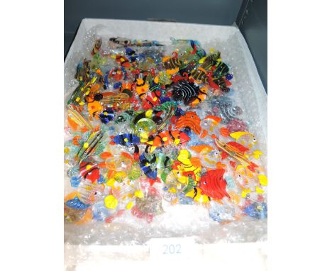 A selection of vintage glass tropical fish figures 