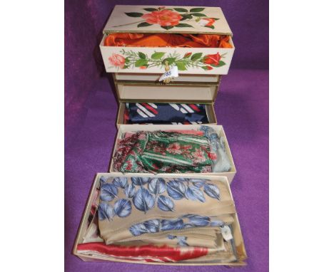 A selection of vintage silk scarfs