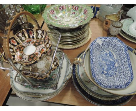A selection of vintage and antique ceramics including display plates