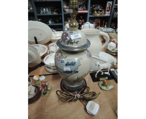 A vintage hand decorated oriental lamp base