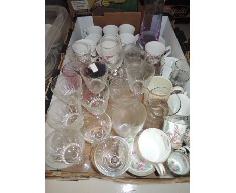 A selection of vintage glass wares and ceramics