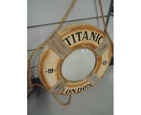 A vintage life buoy ring design mirror