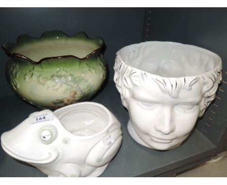 Three ceramic planters