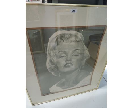 A vintage monochrome print of Marilyn Munroe 