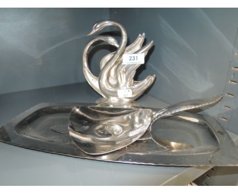 A selection of vintage plated wares including local LRI Borrowdale  dish