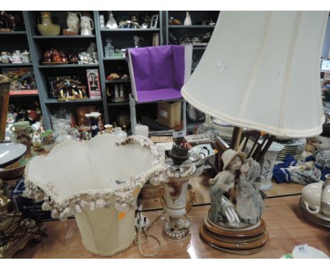 A selection of vintage lamp bases 