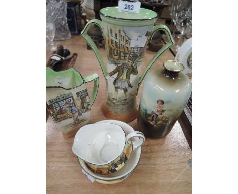 A selection of vintage ceramics by Royal Doulton including Dickens wareCONDITION REPORTMr Pickwick jug left of photoTrolly ve