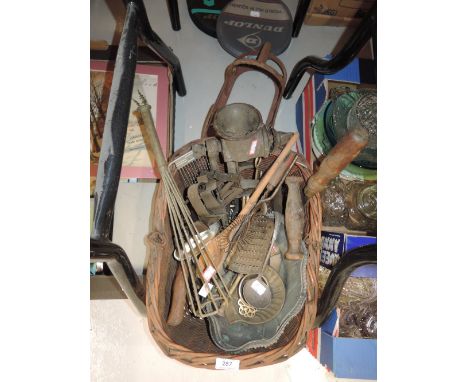 A selection of vintage and antique kitchen wares including mincer, cutters etc
