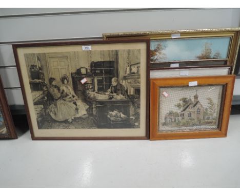 A selection of vintage prints and frames