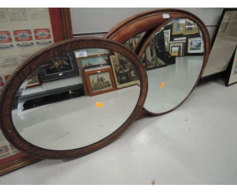 A selection of vintage bevel edged mirrors