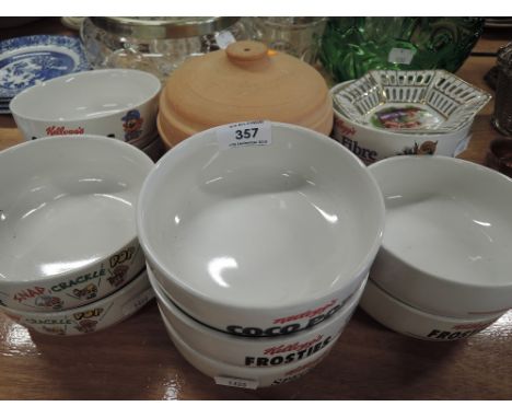 A selection of vintage Kelloggs advertising ceramic bowls