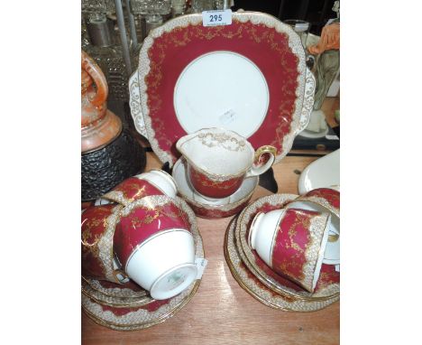 A vintage part tea service by Crown Staffordshire 