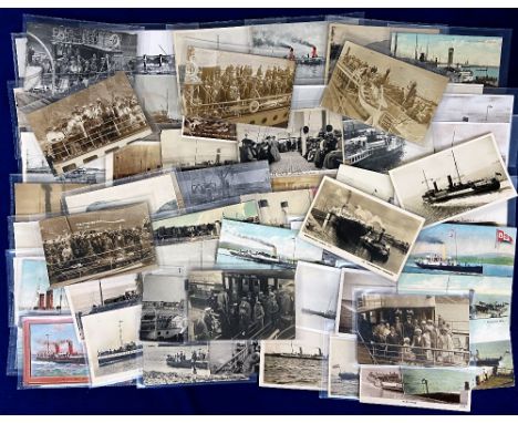 Postcards, Paddle Steamers, a collection of approx. 63 cards, with 46 paddle steamers, 11 on board RPs and 6 photographs, RPs