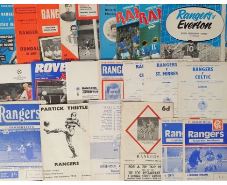 Football programmes &amp; tickets, Glasgow Rangers selection 1960's onwards, including homes v Everton, British Championship 