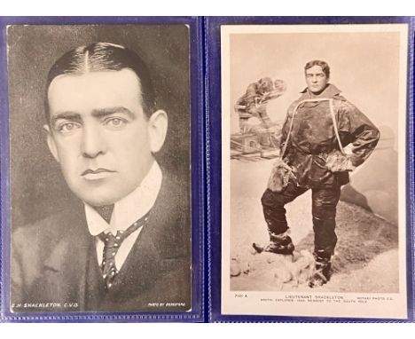 Postcards, Exploration, an RP of Lieutenant Shackleton 'Arctic Explorer 1908 nearest to the South Pole' Rotary no. 7181A, and