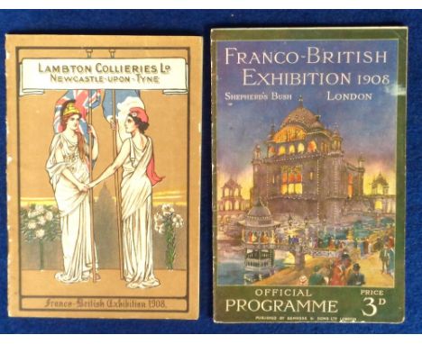 Ephemera, Franco-British Exhibition, 1908, two booklets, a scarce Lambton Collieries Newcastle upon Tyne Booklet, 24 pages wi