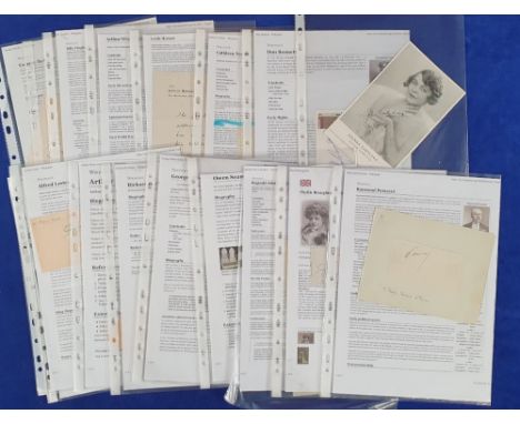 Autographs, a selection on album pages, letters, pieces, etc inc. Arthur Prince, Norman Long, R J Campbell, Raymond Poincard 