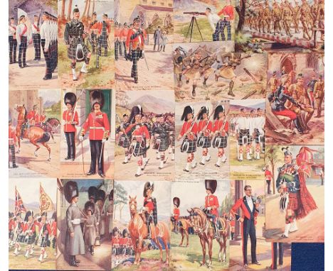 Postcards, Military, a selection of 3 sets of 6 cards from the Ceremonial and Active Service series (Alphabet series) publish