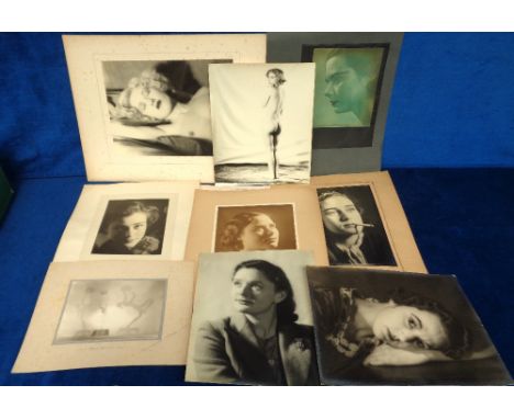 Photographs, Glamour, 80+ b/w 1930s glamour and portrait photographs some of Miss Nora Nixon, some taken by photographer Doug