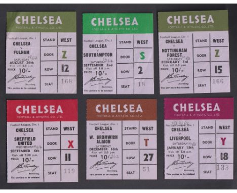 Football tickets, Chelsea FC, a collection of 20 home match tickets, 1967/8 v Newcastle, Fulham, Southampton, Sheff. Utd, Sto