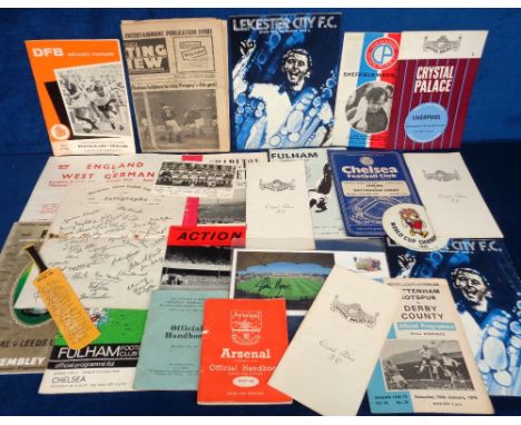 Sport, mixed selection of 40+ items, mostly 1950's onwards including football programmes, West Germany v England 1972, Chelse